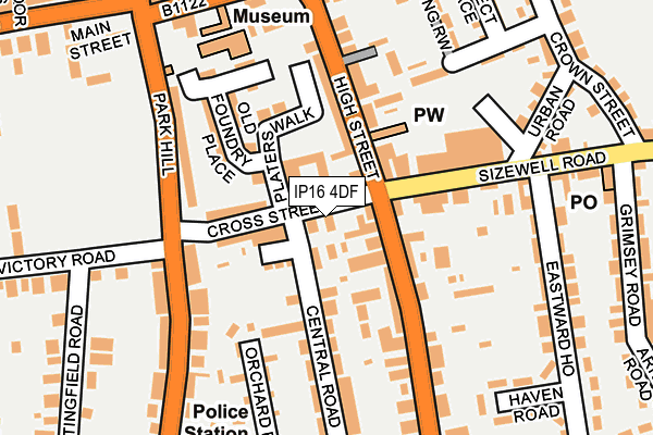 IP16 4DF map - OS OpenMap – Local (Ordnance Survey)