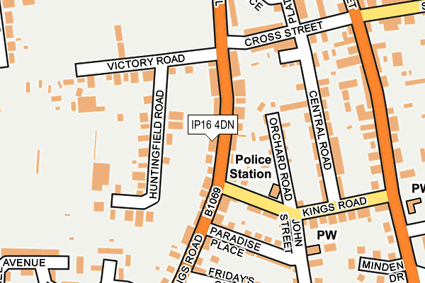 IP16 4DN map - OS OpenMap – Local (Ordnance Survey)
