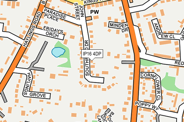 IP16 4DP map - OS OpenMap – Local (Ordnance Survey)