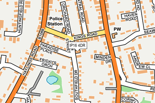 IP16 4DR map - OS OpenMap – Local (Ordnance Survey)
