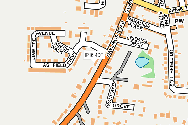 IP16 4DT map - OS OpenMap – Local (Ordnance Survey)