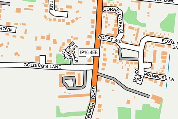 IP16 4EB map - OS OpenMap – Local (Ordnance Survey)