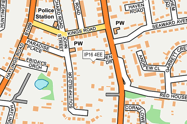 IP16 4EE map - OS OpenMap – Local (Ordnance Survey)