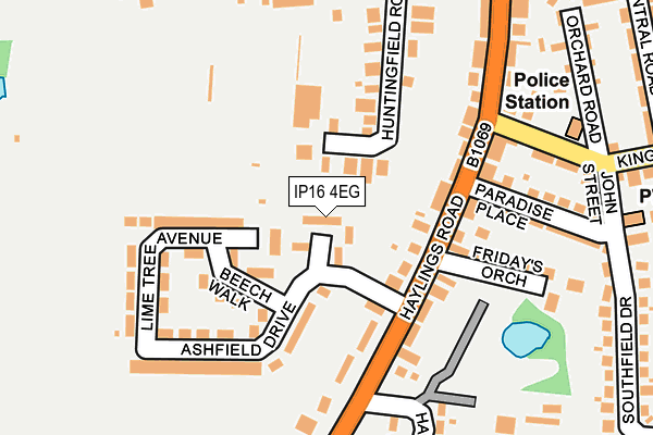 IP16 4EG map - OS OpenMap – Local (Ordnance Survey)
