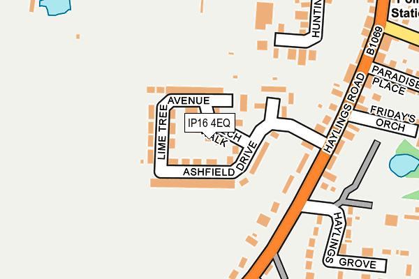 IP16 4EQ map - OS OpenMap – Local (Ordnance Survey)