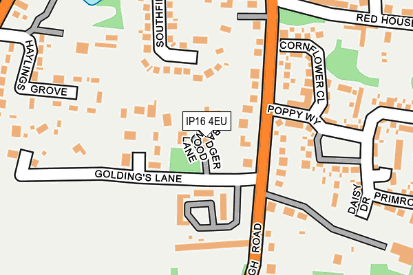 IP16 4EU map - OS OpenMap – Local (Ordnance Survey)