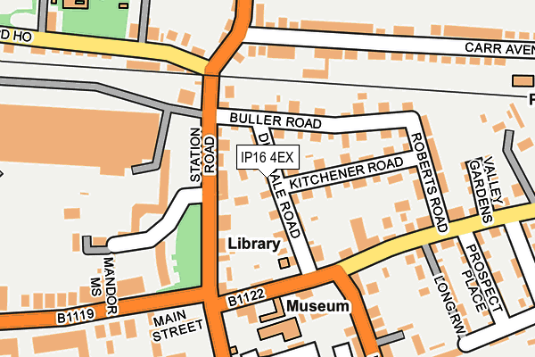 IP16 4EX map - OS OpenMap – Local (Ordnance Survey)