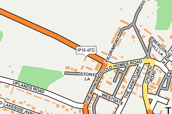 IP16 4FD map - OS OpenMap – Local (Ordnance Survey)
