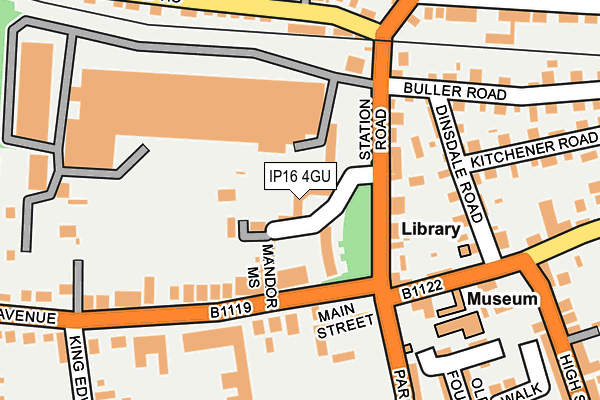 IP16 4GU map - OS OpenMap – Local (Ordnance Survey)