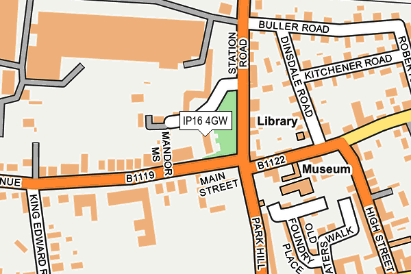 IP16 4GW map - OS OpenMap – Local (Ordnance Survey)