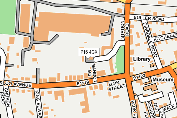 IP16 4GX map - OS OpenMap – Local (Ordnance Survey)