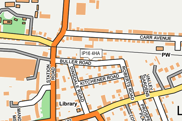 IP16 4HA map - OS OpenMap – Local (Ordnance Survey)