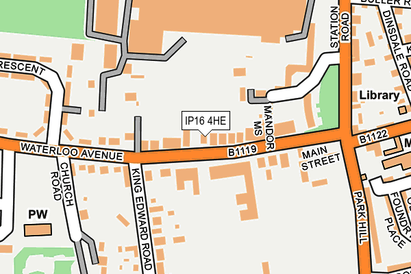 IP16 4HE map - OS OpenMap – Local (Ordnance Survey)