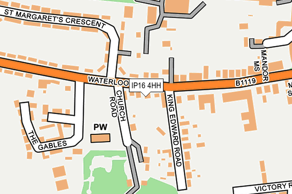 IP16 4HH map - OS OpenMap – Local (Ordnance Survey)