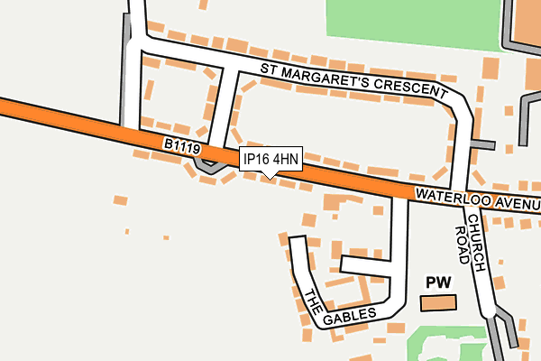 IP16 4HN map - OS OpenMap – Local (Ordnance Survey)
