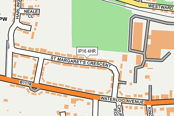 IP16 4HR map - OS OpenMap – Local (Ordnance Survey)