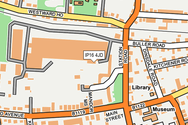 IP16 4JD map - OS OpenMap – Local (Ordnance Survey)