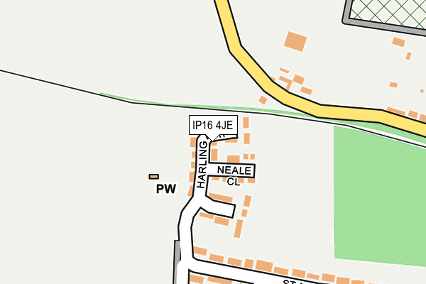 IP16 4JE map - OS OpenMap – Local (Ordnance Survey)