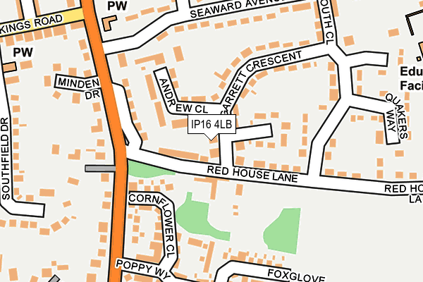 IP16 4LB map - OS OpenMap – Local (Ordnance Survey)