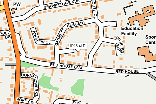 IP16 4LD map - OS OpenMap – Local (Ordnance Survey)