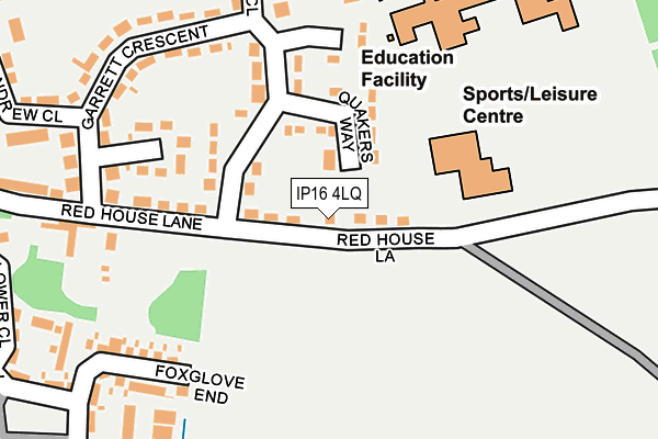 IP16 4LQ map - OS OpenMap – Local (Ordnance Survey)