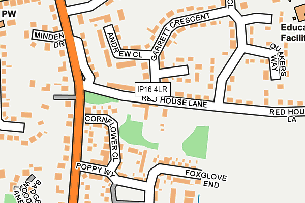 IP16 4LR map - OS OpenMap – Local (Ordnance Survey)