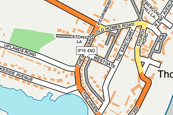IP16 4ND map - OS OpenMap – Local (Ordnance Survey)