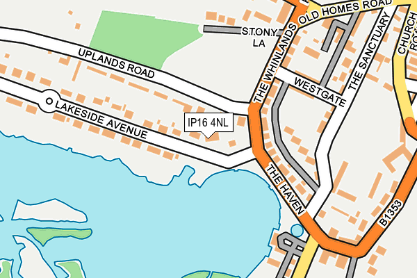IP16 4NL map - OS OpenMap – Local (Ordnance Survey)