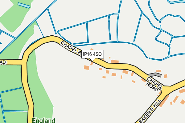 IP16 4SQ map - OS OpenMap – Local (Ordnance Survey)