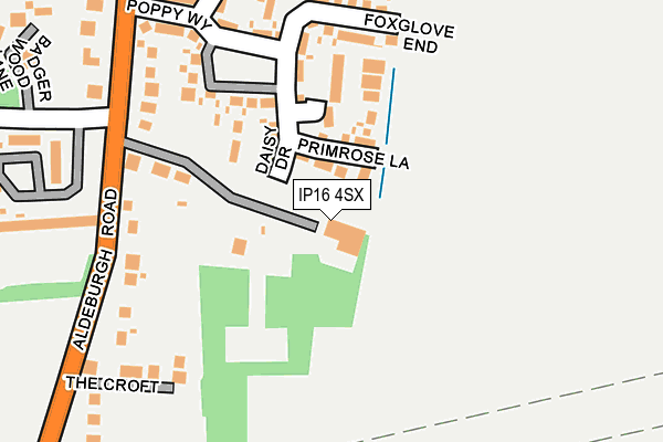 IP16 4SX map - OS OpenMap – Local (Ordnance Survey)