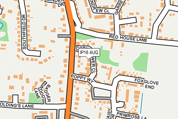 IP16 4UQ map - OS OpenMap – Local (Ordnance Survey)
