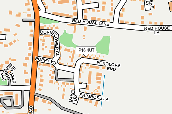 IP16 4UT map - OS OpenMap – Local (Ordnance Survey)