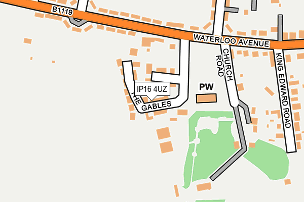 IP16 4UZ map - OS OpenMap – Local (Ordnance Survey)