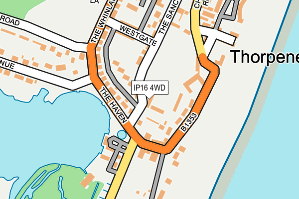 IP16 4WD map - OS OpenMap – Local (Ordnance Survey)