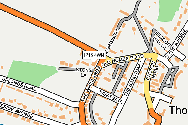 IP16 4WN map - OS OpenMap – Local (Ordnance Survey)