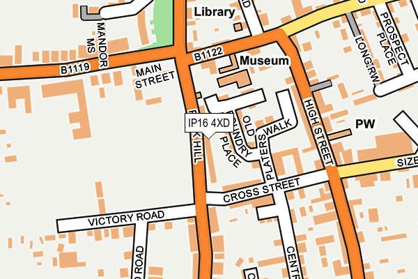 IP16 4XD map - OS OpenMap – Local (Ordnance Survey)