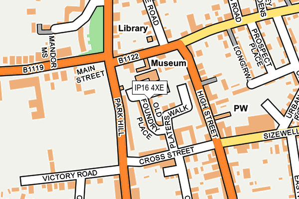 IP16 4XE map - OS OpenMap – Local (Ordnance Survey)