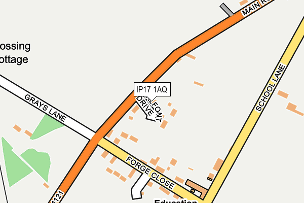 IP17 1AQ map - OS OpenMap – Local (Ordnance Survey)