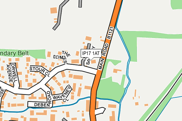 IP17 1AT map - OS OpenMap – Local (Ordnance Survey)