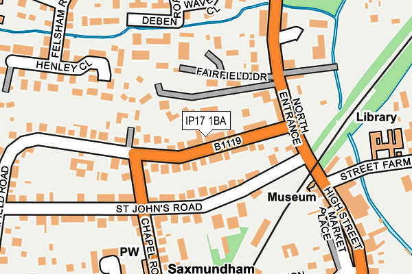 IP17 1BA map - OS OpenMap – Local (Ordnance Survey)