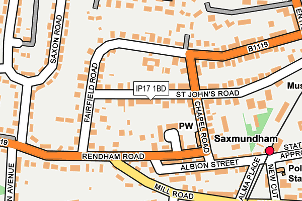 IP17 1BD map - OS OpenMap – Local (Ordnance Survey)
