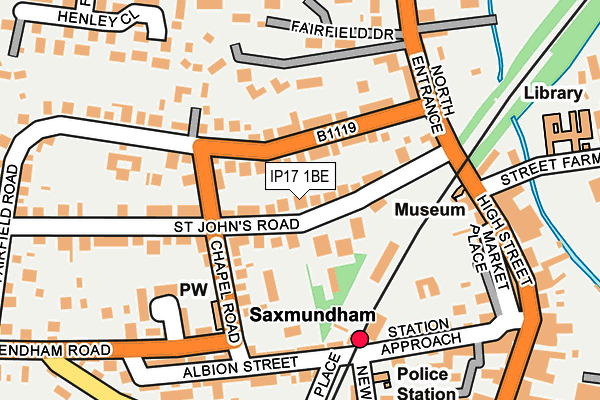 IP17 1BE map - OS OpenMap – Local (Ordnance Survey)