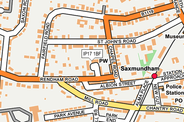 IP17 1BF map - OS OpenMap – Local (Ordnance Survey)