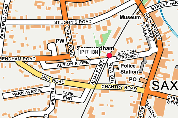 IP17 1BN map - OS OpenMap – Local (Ordnance Survey)