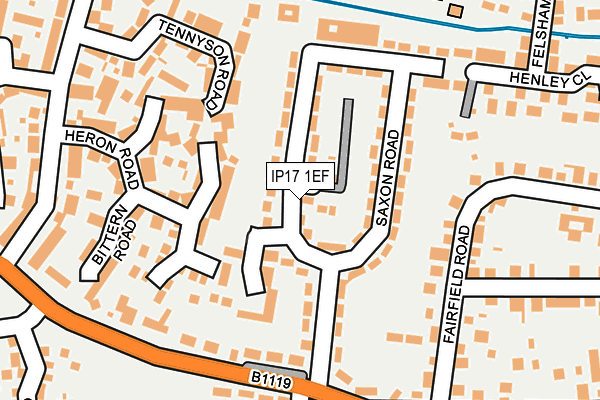 IP17 1EF map - OS OpenMap – Local (Ordnance Survey)