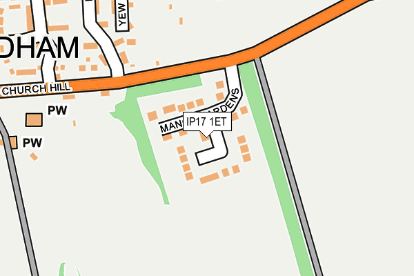 IP17 1ET map - OS OpenMap – Local (Ordnance Survey)