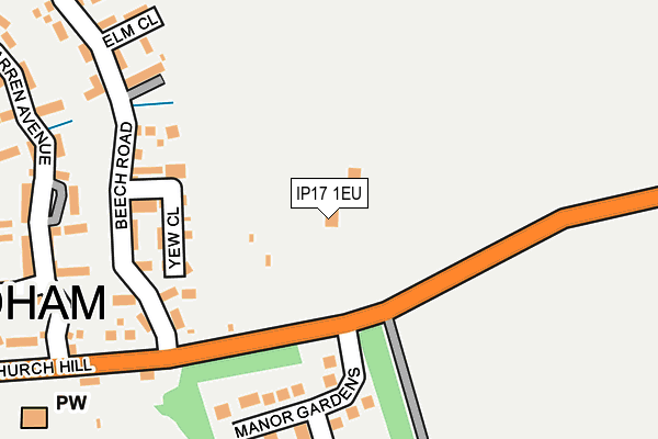 IP17 1EU map - OS OpenMap – Local (Ordnance Survey)