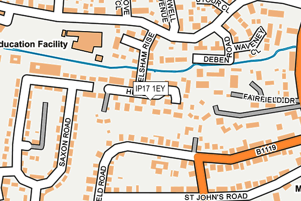 IP17 1EY map - OS OpenMap – Local (Ordnance Survey)