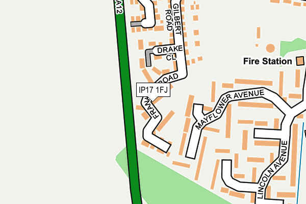 IP17 1FJ map - OS OpenMap – Local (Ordnance Survey)