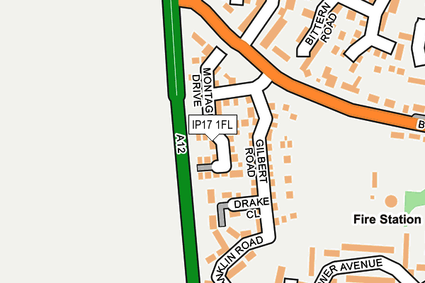 IP17 1FL map - OS OpenMap – Local (Ordnance Survey)